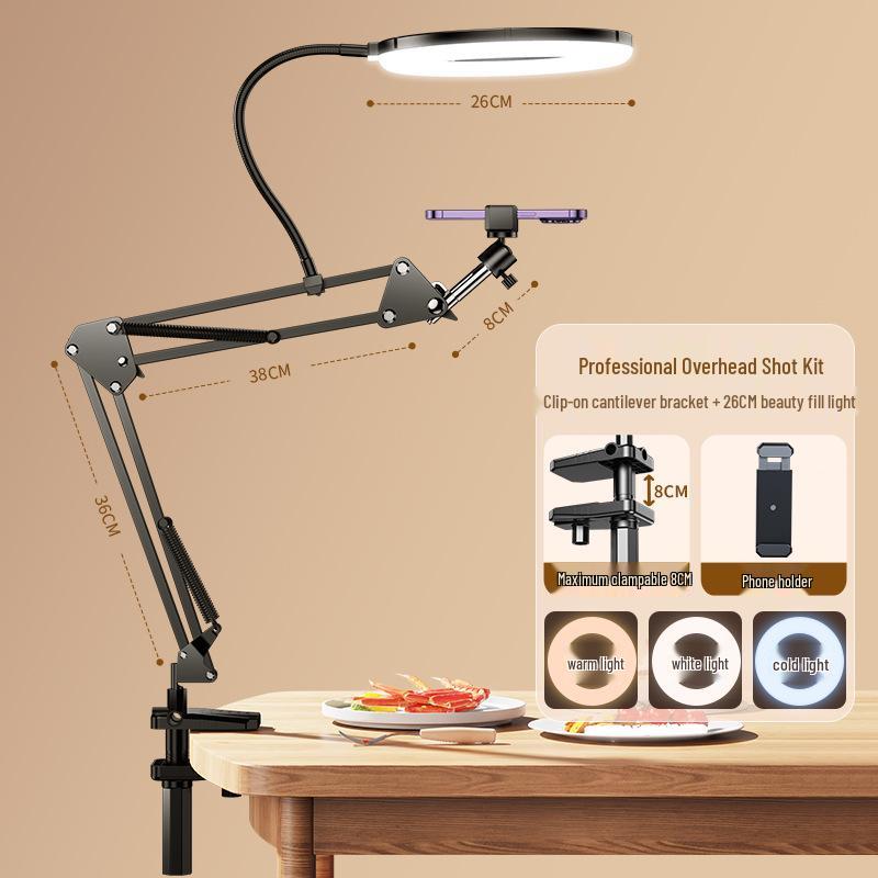Professional Mobile Phone Holder for Overhead Shots - 2025 Model for Live Streaming, Vlogs, and Photography