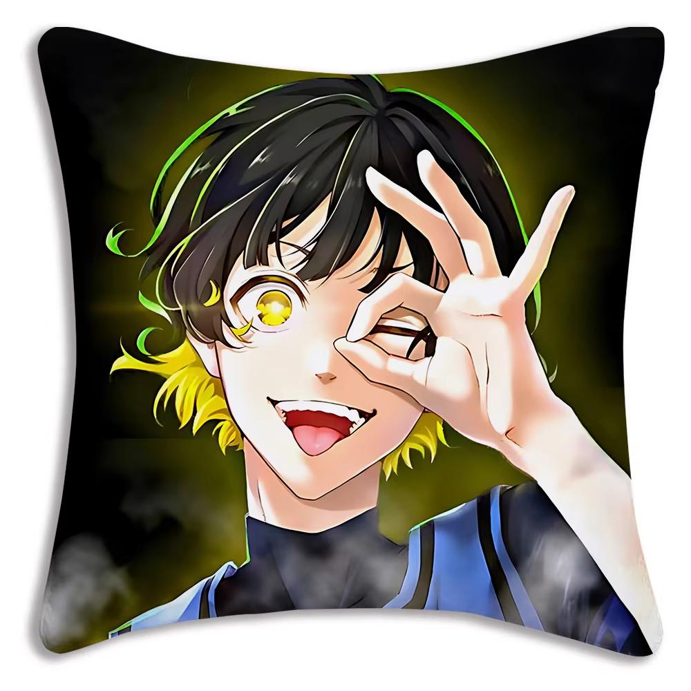 Anime Blue Lock Pillow Covers Cartoon Sofa Living Double-sided Printed Square Pillow Bedroom Room Decoration Pillowcase Gift