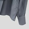 INCERUN Elegant Men Flower Tie Up Neck Long Sleeve Striped Casual Shirts Tops