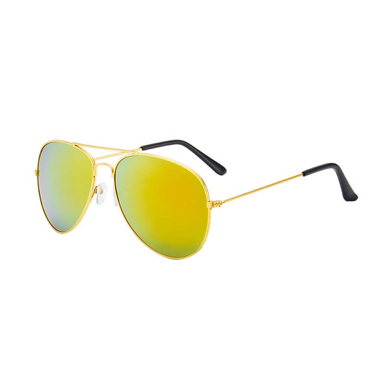 Unisex Aviator Frog Mirror Sunglasses - Multicolor Metal Frame