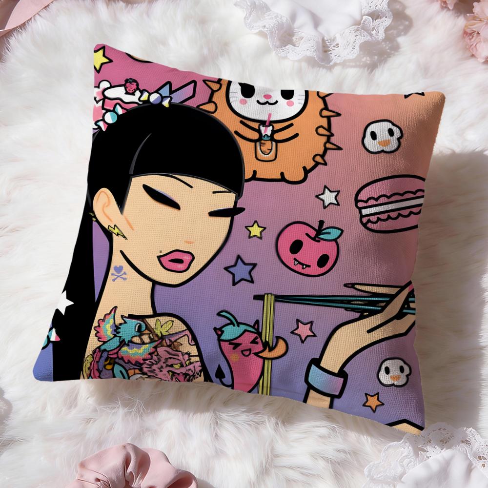 hot anime t-Tokidoki Cushion Cover Premium Comfort Reversible Pillow Cove -Two in One Design for Any Room & Car Interior