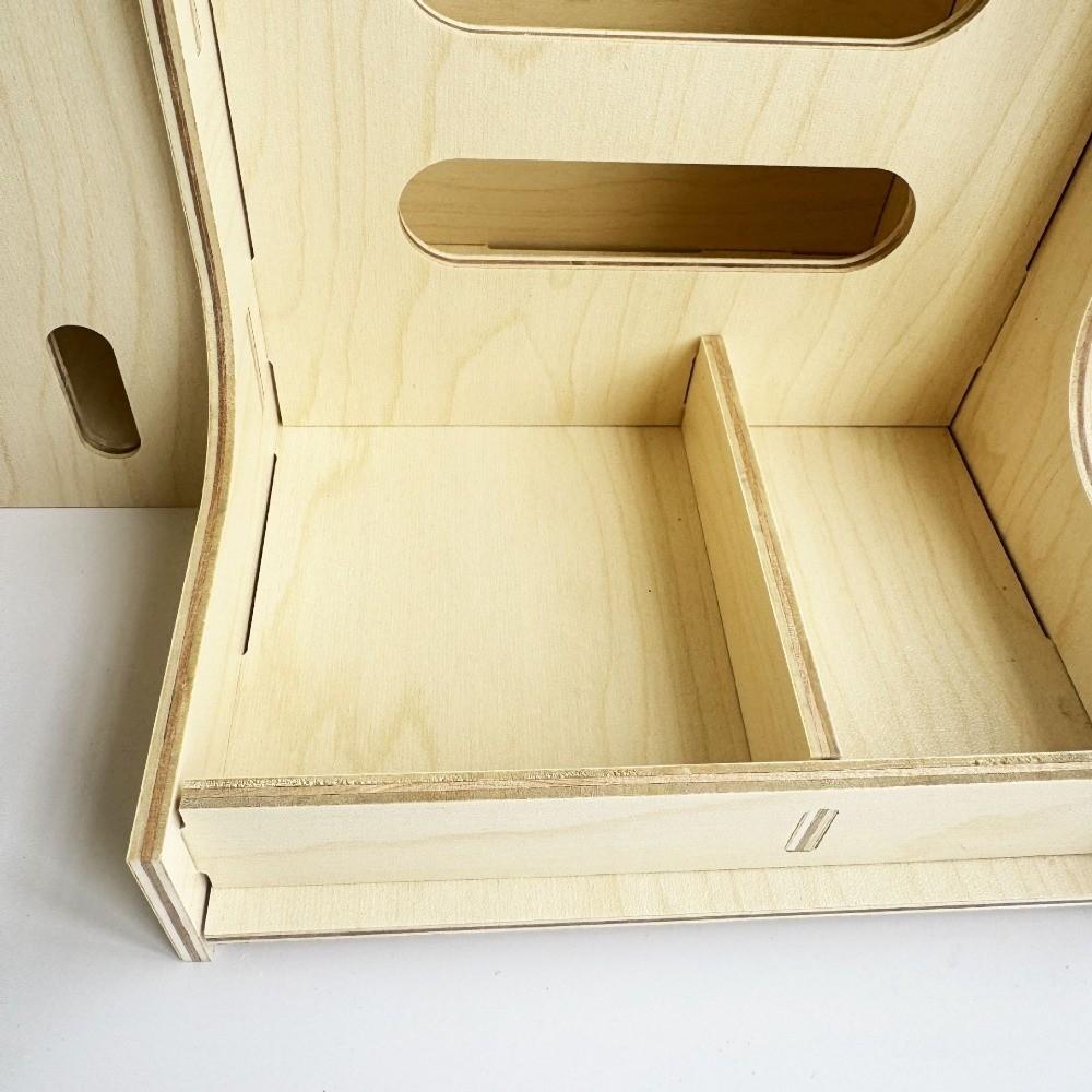 Abnehmbarer Kaninchen Heufutterspender 2 in 1 Kaninchen Futtertrog Holz Gras Spender Gehege