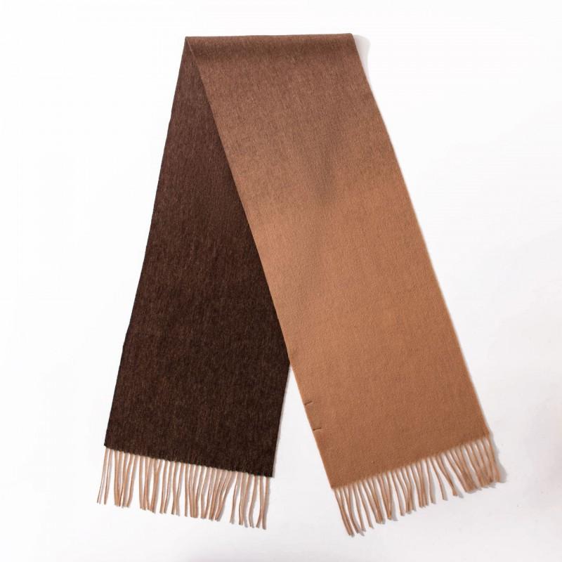 100% Wool Gradient Scarf Women Winter Thick Warm Shawl Double-Sided Two-Tone Elegant Lightweight Luxury