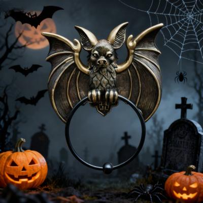 Dzwonek do drzwi Nietoperz Duch Wieszak Dekoracja Okna Ściany na Halloween Żywica Gotycka Dekoracja Werandy Zewnętrzna Wodoodporna Straszna Ozdoba