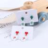Year Earrings Square Red Female Ear studs Geometric Earrings Mahjong Earrings Korean Style Earrings