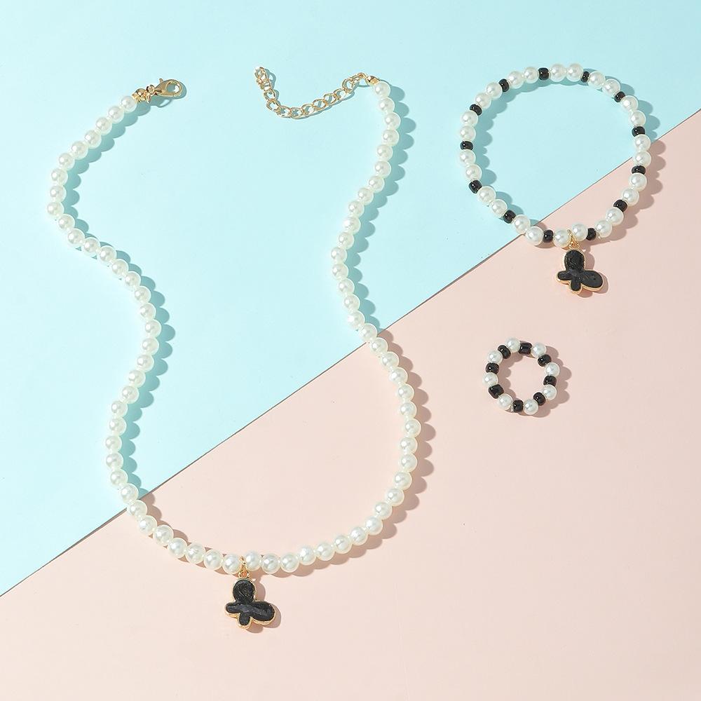 

Ожерелье Аксессуары Бабочки Девочки Циркон Ожерелье Браслет Кольцо Серьги костюм Девочки Детские Аксессуары костюм чёрный