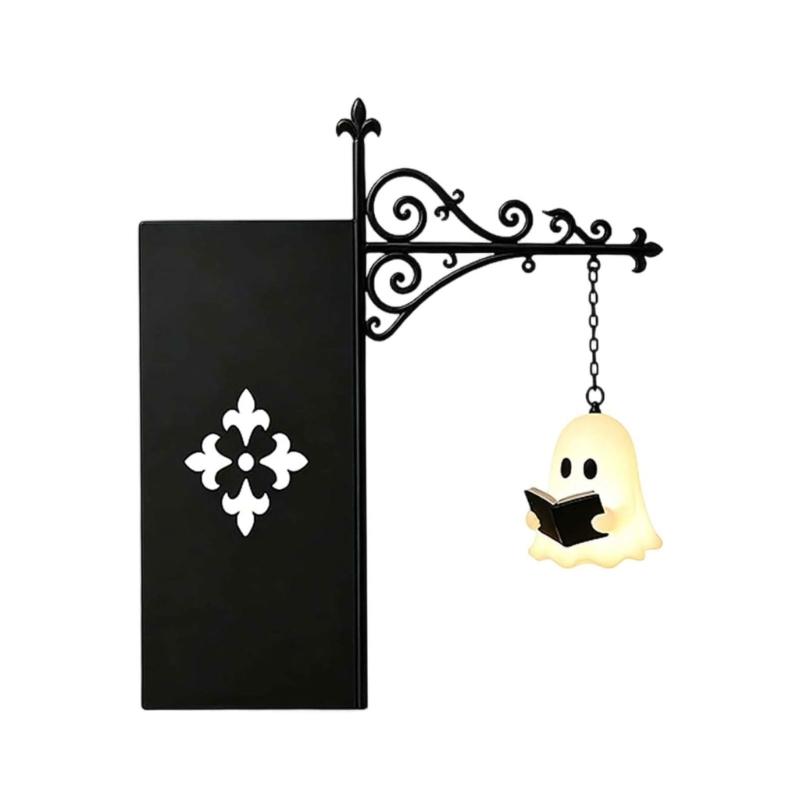 Library Lantern Reading Nooks Decorative Light, Ghostly Pendants Bookshelves Hanging Lamp with Shelf Edges Mount and Warm Glowing