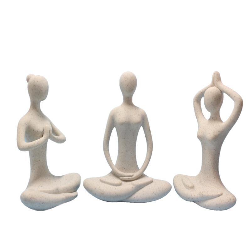 Harz Yoga Pose Mädchen Figur, Kreativer und Schlichter Stil Heimdekoration, Figurenstatue Ausstellung