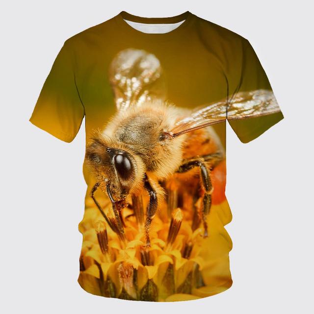 Summer Fashion Casual Honeybee graphic t shirts Men 3D Trend Printing Personality harajuku Round Neck Short Sleeve Tees Tops