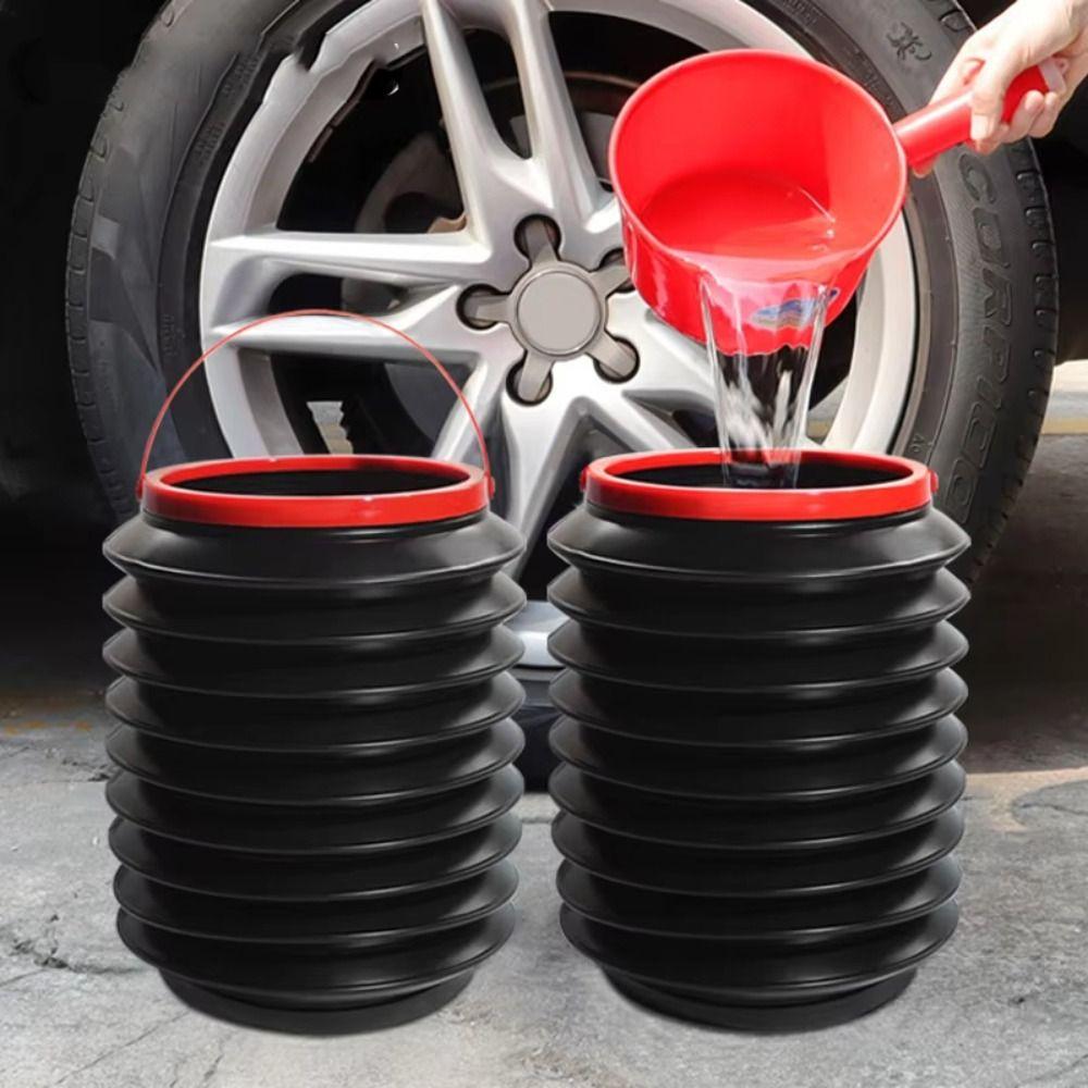 Foldable Car Trash Can Mini Portable Garbage Storage Box Retractable 4L Multifunction Foldable Bucket Auto Interior Accessories