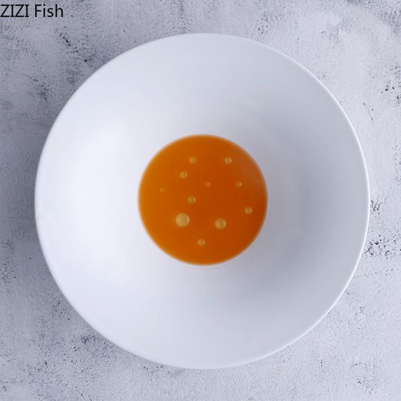 Trumpet-shaped Ceramic Plate Home Dinner White Plate European Style Hotel Restaurant Salad Dessert Plate Creative Tableware