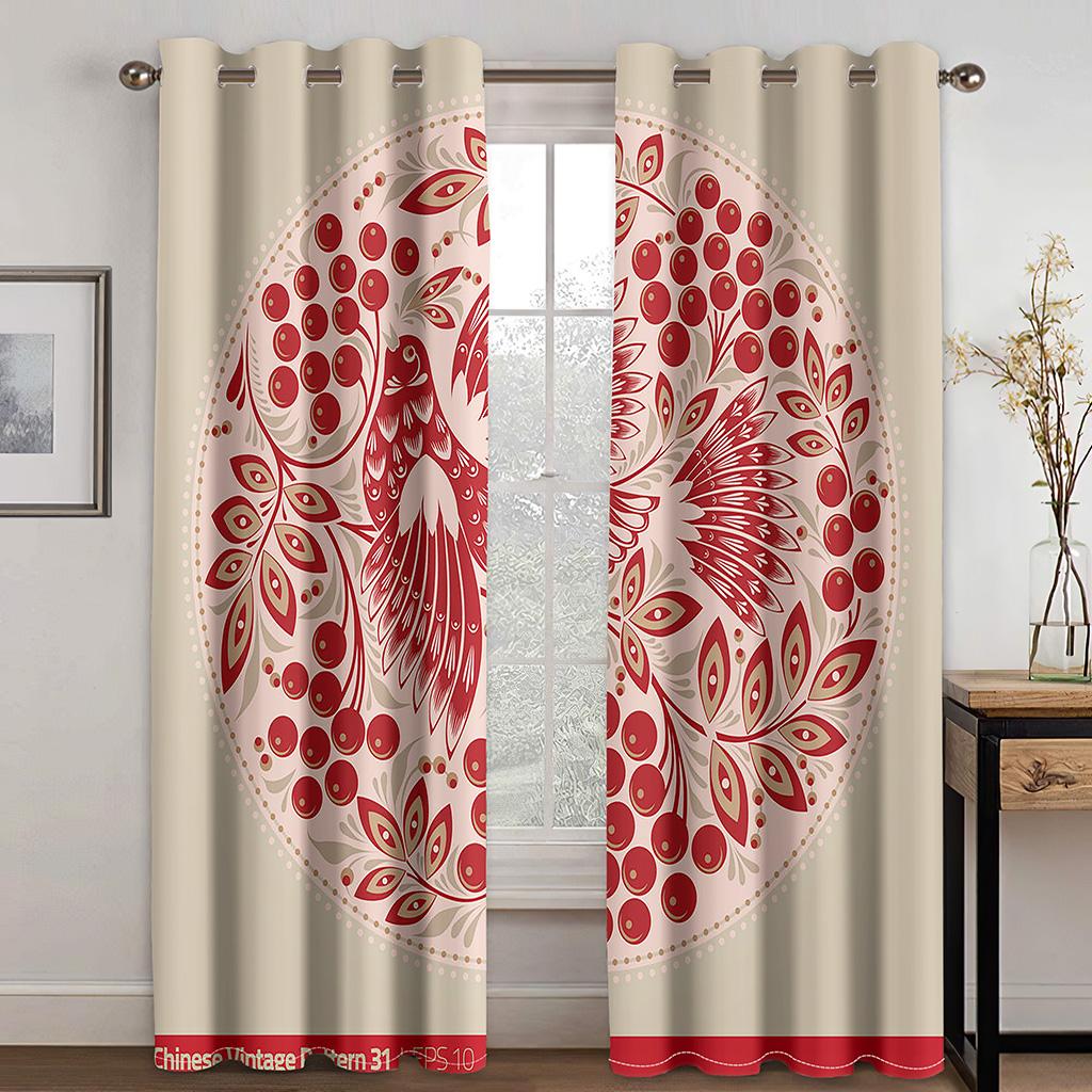 

Золотые китайские старинные животные растения роскошные оконные шторы в детской спальне гостиной зале кухонные шторы жалюзи W50 X H130(CM)X2&Hook