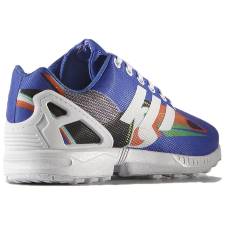 Adidas Originals ZX Flux Comfortable Durable Non-Slip Wear-Resistant Low-Top Casual Running Shoes Women Sneaker Blue White S75697