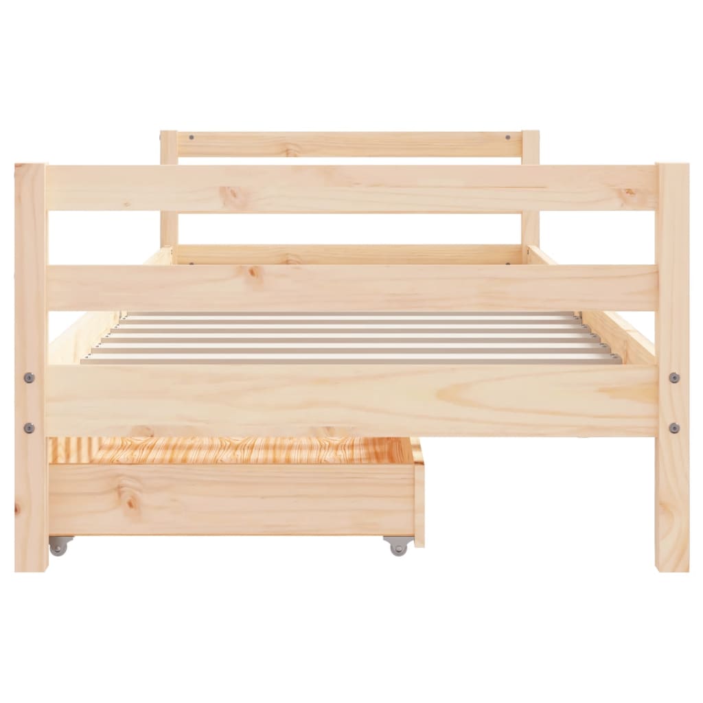 Kids Bed with Drawers 90 X 190 Cm Solid Pine Wood