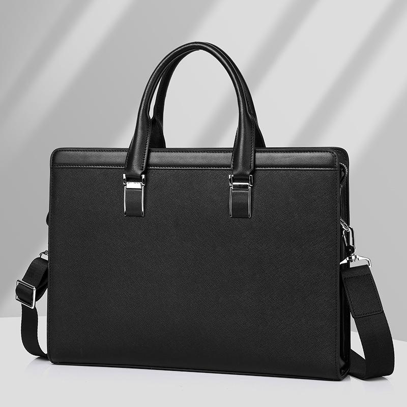 

Men s Genuine Leather Handbag - Large Capacity Laptop Briefcase in Fashionable Cowhide Design