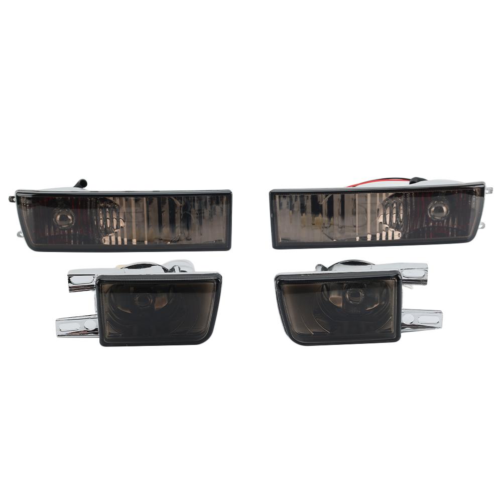 Für VW Golf 3 1992 -1997 Auto Frontstoßstange Nebelscheinwerfer + Blinkleuchte 4 Stück Set Getönte Farbe Autozubehör 1HM941778