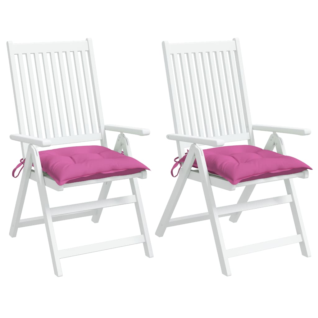 Chair Cushions 2 Pcs. Pink 40x40x7 cm Fabric