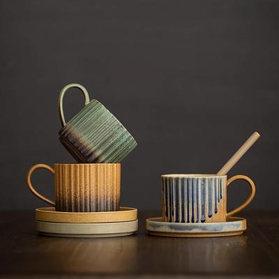 Simple Ceramic Coffee Cup Retro Mug Set Coffee Cup Japanese Hanging Ear Ins Wind Explosion