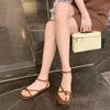 Grape mom studiolee fairy simple square head cross word with flat toe sandals women's summer