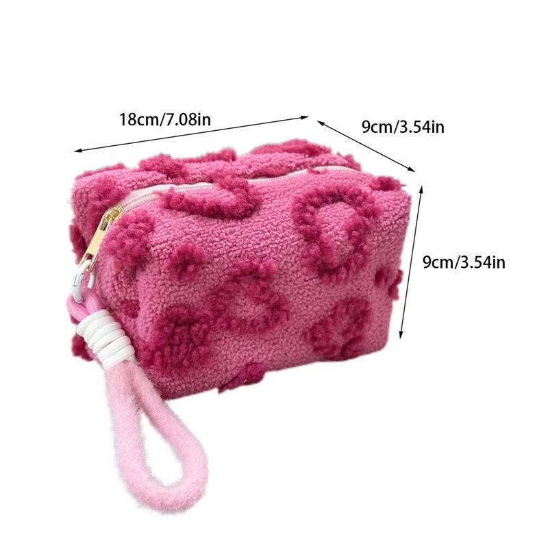 Sweet Girly Plush Large-Capacity Cosmetic and Toiletry Travel Bag