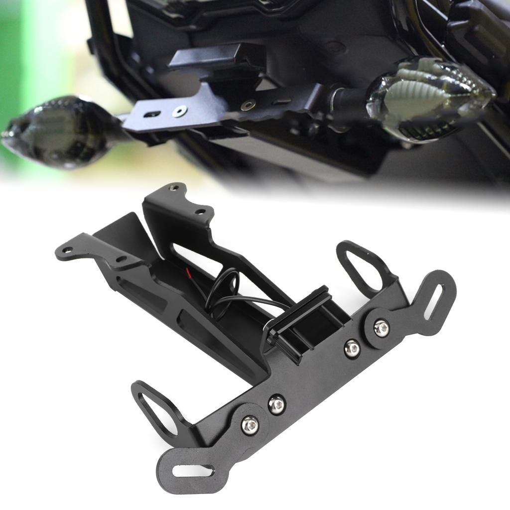 Motorcycle Rear License Plate Mount Holder with White LED Light Fit for Yamaha MT?09 Tracer FJ?09