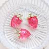 Large Transparent Acrylic Strawberry Pendant for DIY Jewelry Making