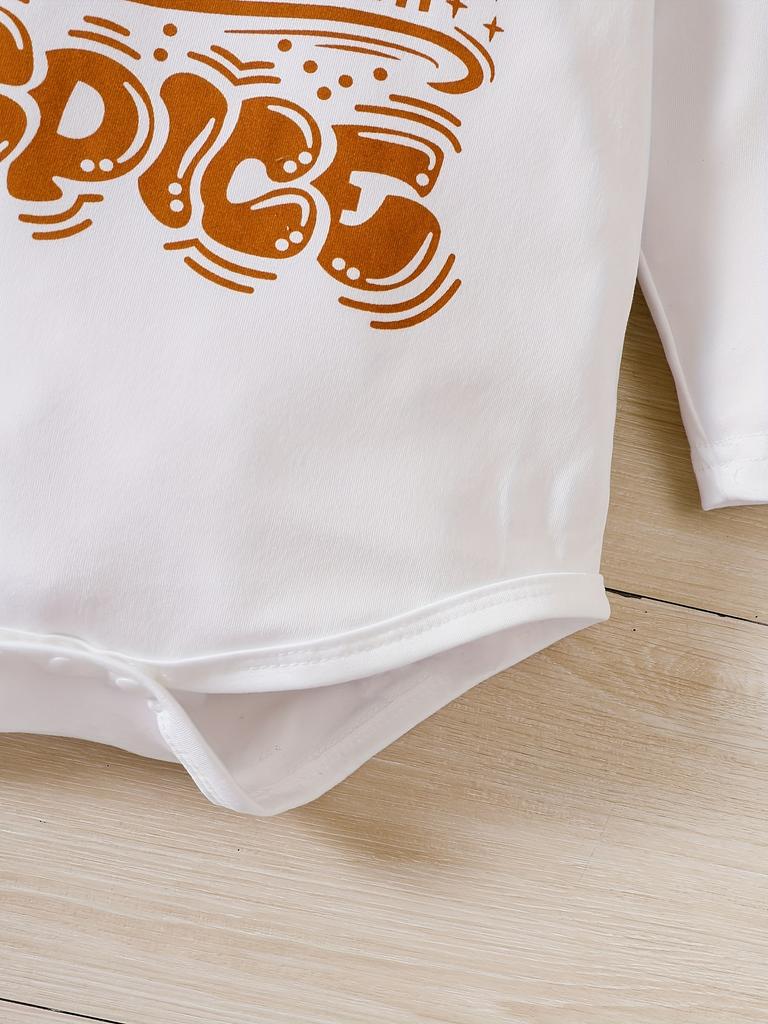 Newborn Infant Baby Boy Clothes Pumpkin Print Long Sleeve Bodysuit