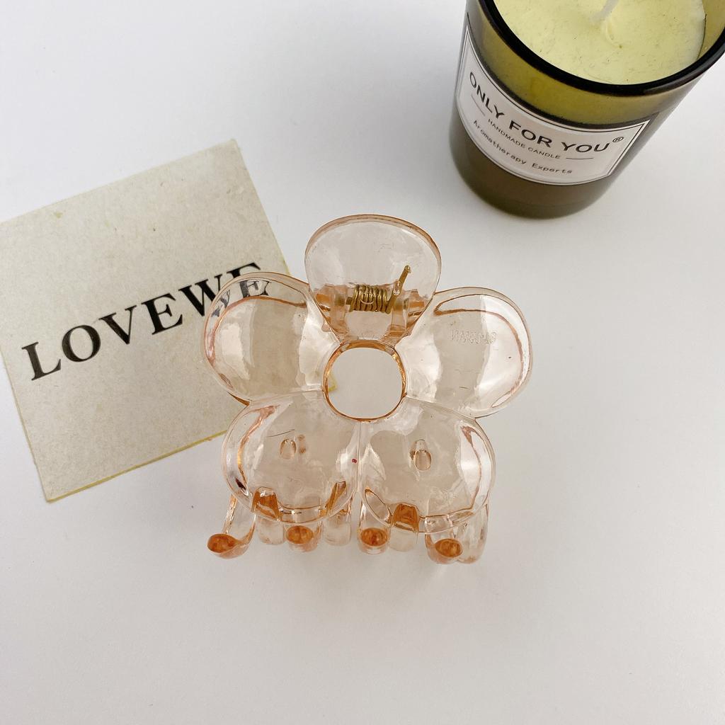 Floral Delightful Hair Clip In Vibrant Jelly Red And Amber For Chic And Styles Sweet