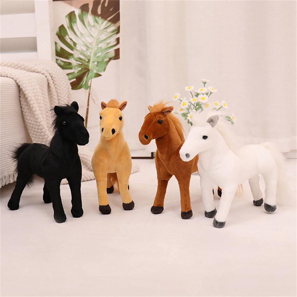 30cm Stuffed Horses Shape Doll Realistic Horses Shape Doll Cartoon Plush Toy for Sofa Decors Children Birthday Gift