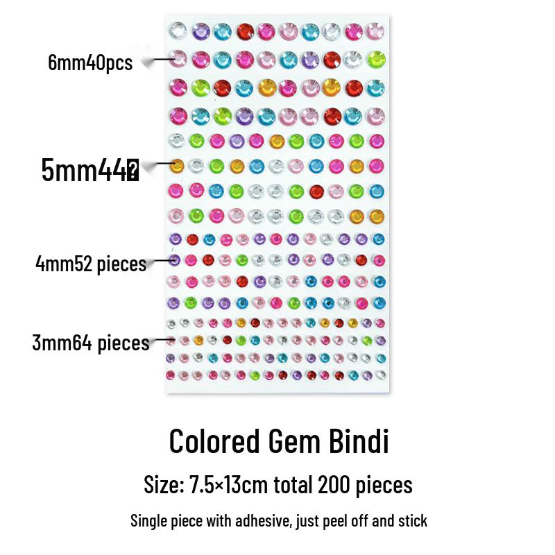 Gem Stickers: Kids' 3D Acrylic Crystal DIY Rhinestone Decorations, Colorful Cross-Border Designs for Girls