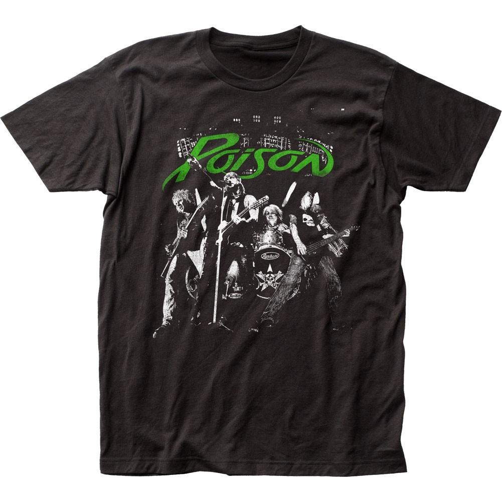 Poison Arena Rock Мужская футболка Музыка Классический Концерт Рок-группа Новая Черная L