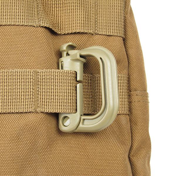 Moschettone tattico leggero tipo D: Plastica-Acciaio Accessorio Rapido per Alpinismo e Zaino (ITW GRIMLOC)