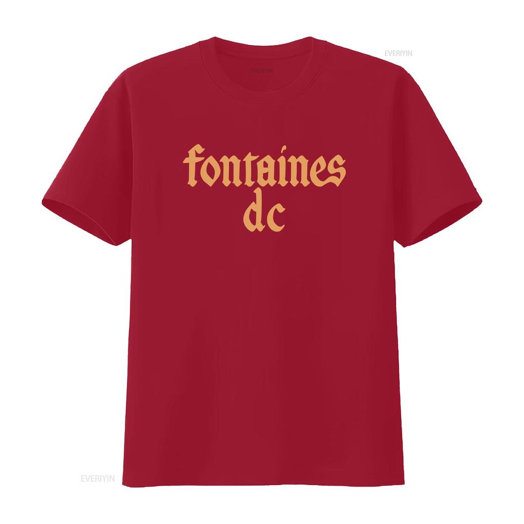 Fontaines D C Gothic Logo Black T Shirt New Official Band Merch Vintage Washed Fashion Streetwear Soft Designer Clothes