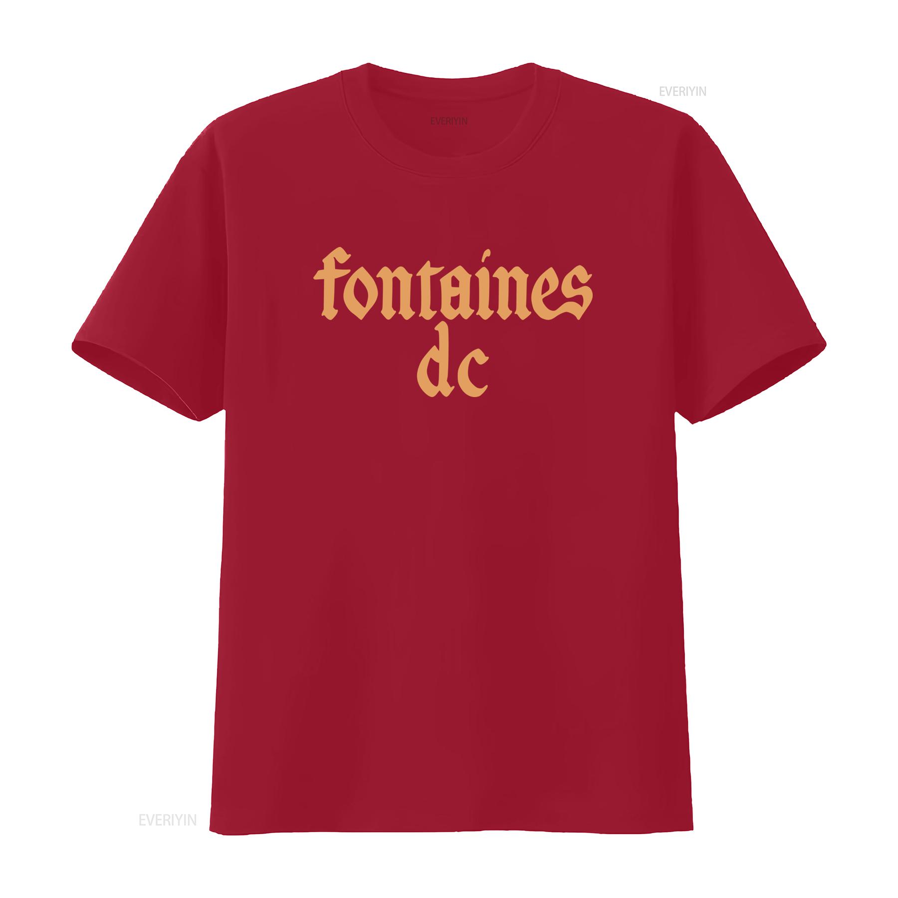 Fontaines D C Gothic Logo Black T Shirt New Official Band Merch vintage Washed fashion streetwear Soft designer clothes S