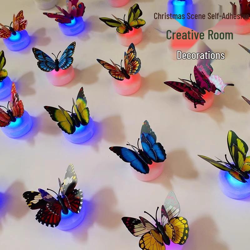 Luminous 3D Butterfly Wall Stickers: Glowing Decoration for Christmas Scenes and Bedrooms