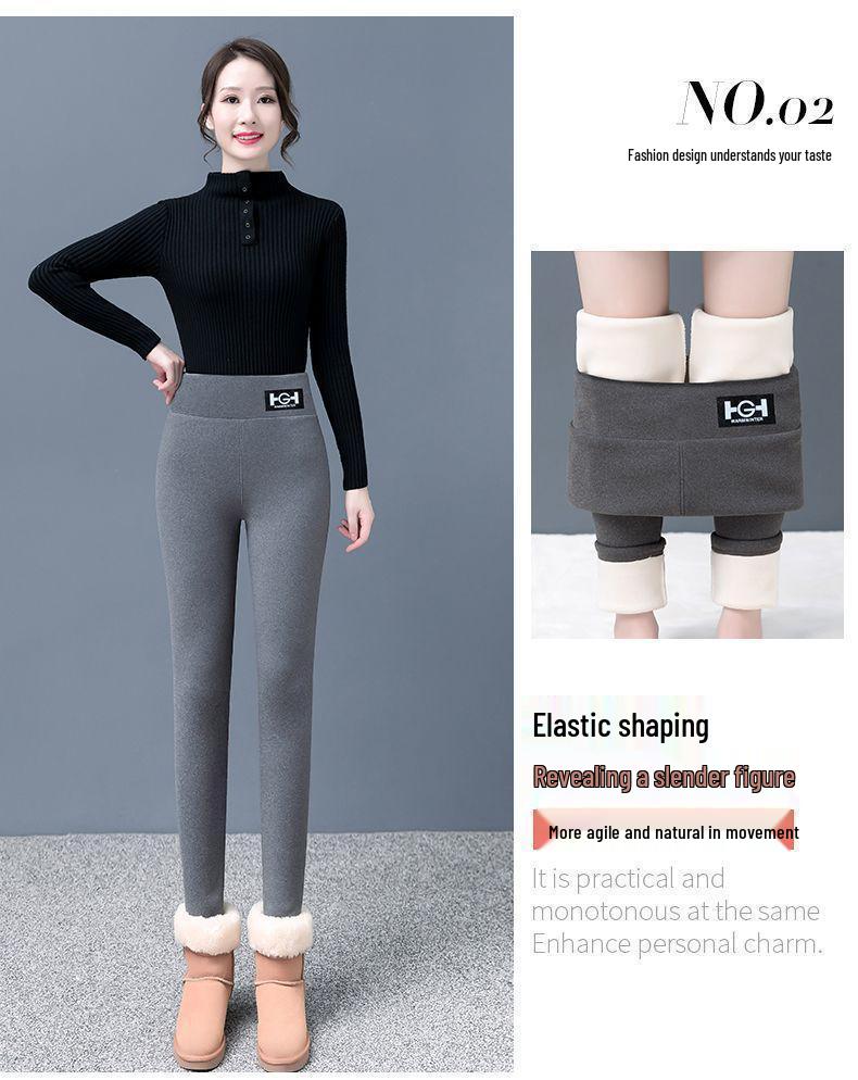 [500g] Thickened Plus Velvet Women's Leggings (Autumn/Winter), Warm Cotton, Cold-Resistant, Slim Fit for Middle-Aged & Elderly.