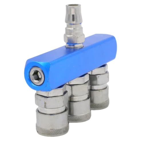 Winova Air Coupler Socket, Twin Socket, 3-Way, Aluminum, Compact Design, for Air Compressors