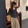 Stunning Striped V-Neck Base Layer Shirt for Women - Long-Sleeve, Autumn 2026 Style, Wear Alone or as Inner Wear