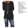 Damen Pullover Tops Rundhals Langarm Locker Stricktops Einfarbig