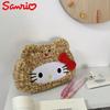 1pc Sanrio Ins Worthy Leopard Print Kitty Pencil Case, Stylish Makeup Bag, Student Pencil Case, Large Capacity Storage Bag