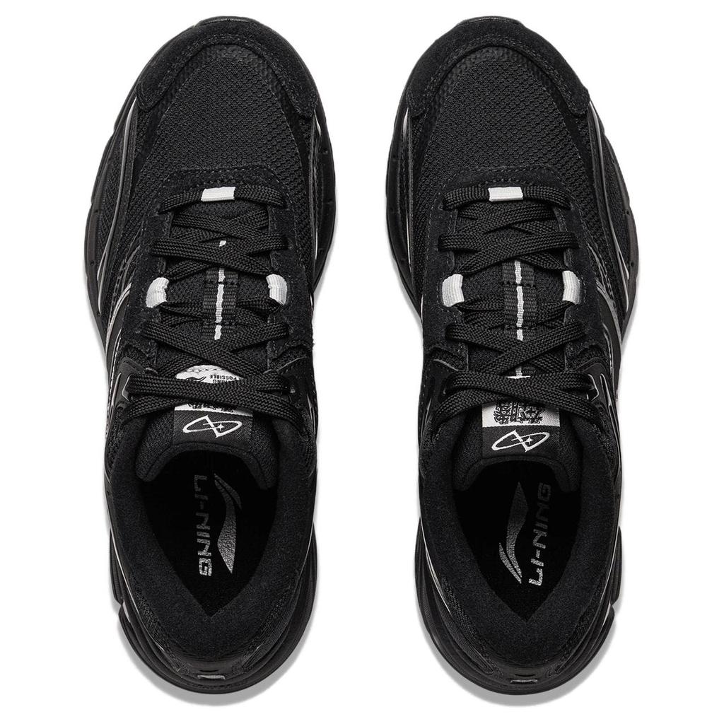 Li Ning P1000 Simple Comfortable Rebound Shock Absorption Low-Top Casual Running Shoes Women sneaker Black AGCU412-3