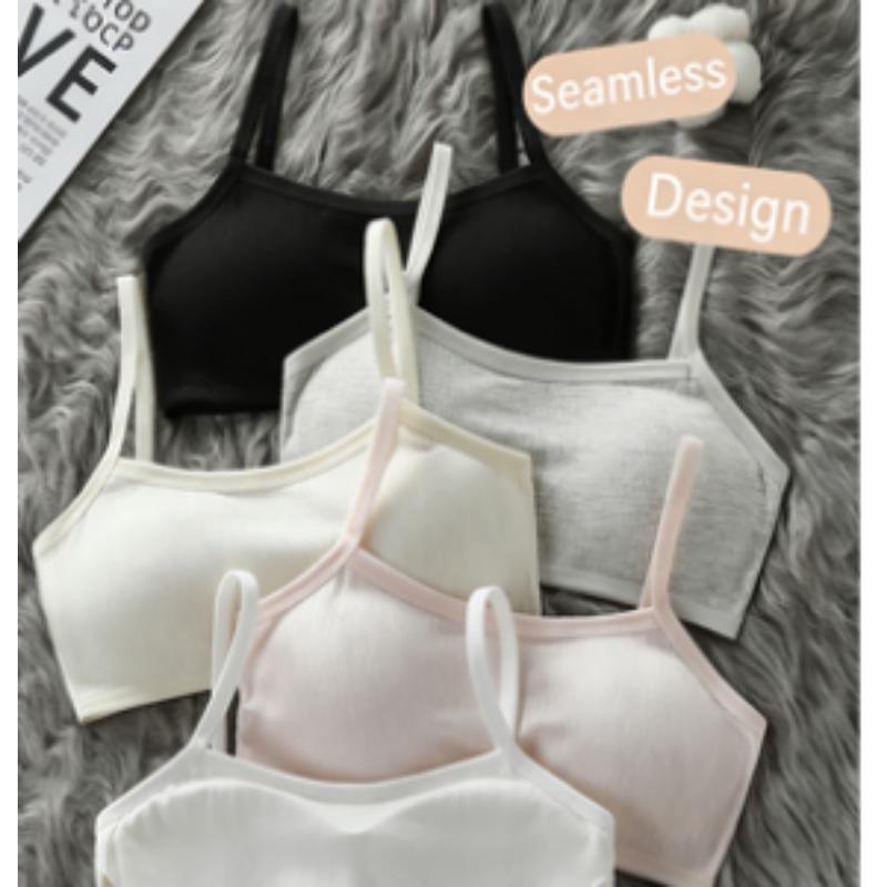 Girls' Cotton Mesh Camisole Bra - Summer Breathable Training Bra for 8-14 Years Old Tween & Teen Developmental Crop Top