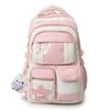 Sac d'écolejk splicing transparent sac à pain nouveau sac d'école double couche multi-poches sac à dos de voyage pour élève de collège fille collège