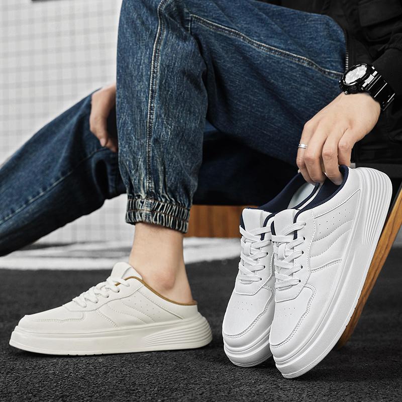 Men Casual Sneakers Shoes Anti-slip Low-top Outdoor Sports Shoes Men Lace-up Comfortable Soft Breathable Half-support Shoes Men