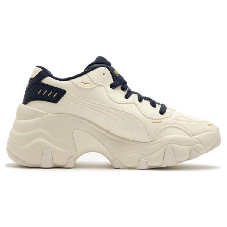 Puma Pulsar Wedge Synthetic Leather Woven Classic Durable Lightweight Low-Top Dad Shoes Women sneaker Black White 396633-01