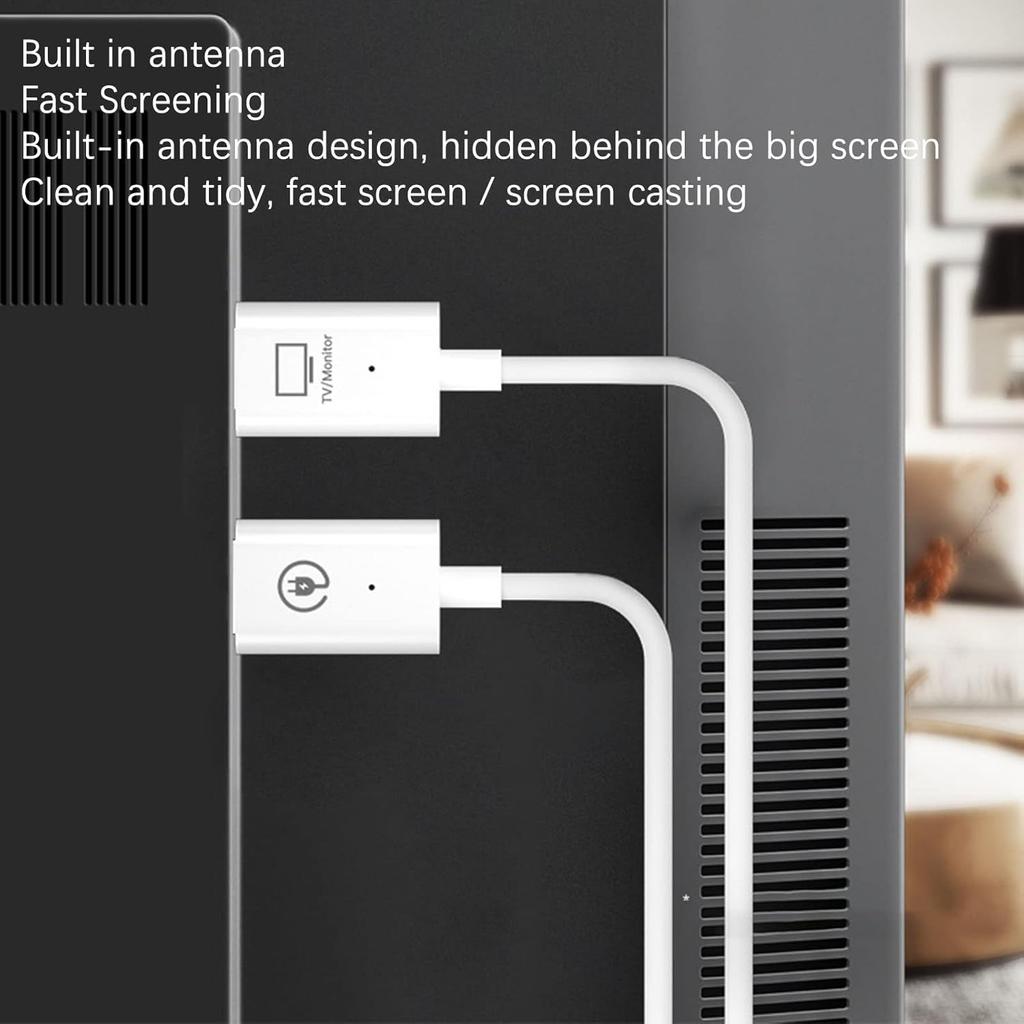 HD Receiver and Transmitter Kit - 1080P 4K Ultra Mode Dongle Adapter, Convenient 2-Cable Plug and Play Streaming Media for , Dongle, Labtop, PC