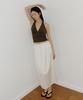 Lingseoul Silky Banding Skirt-Cream