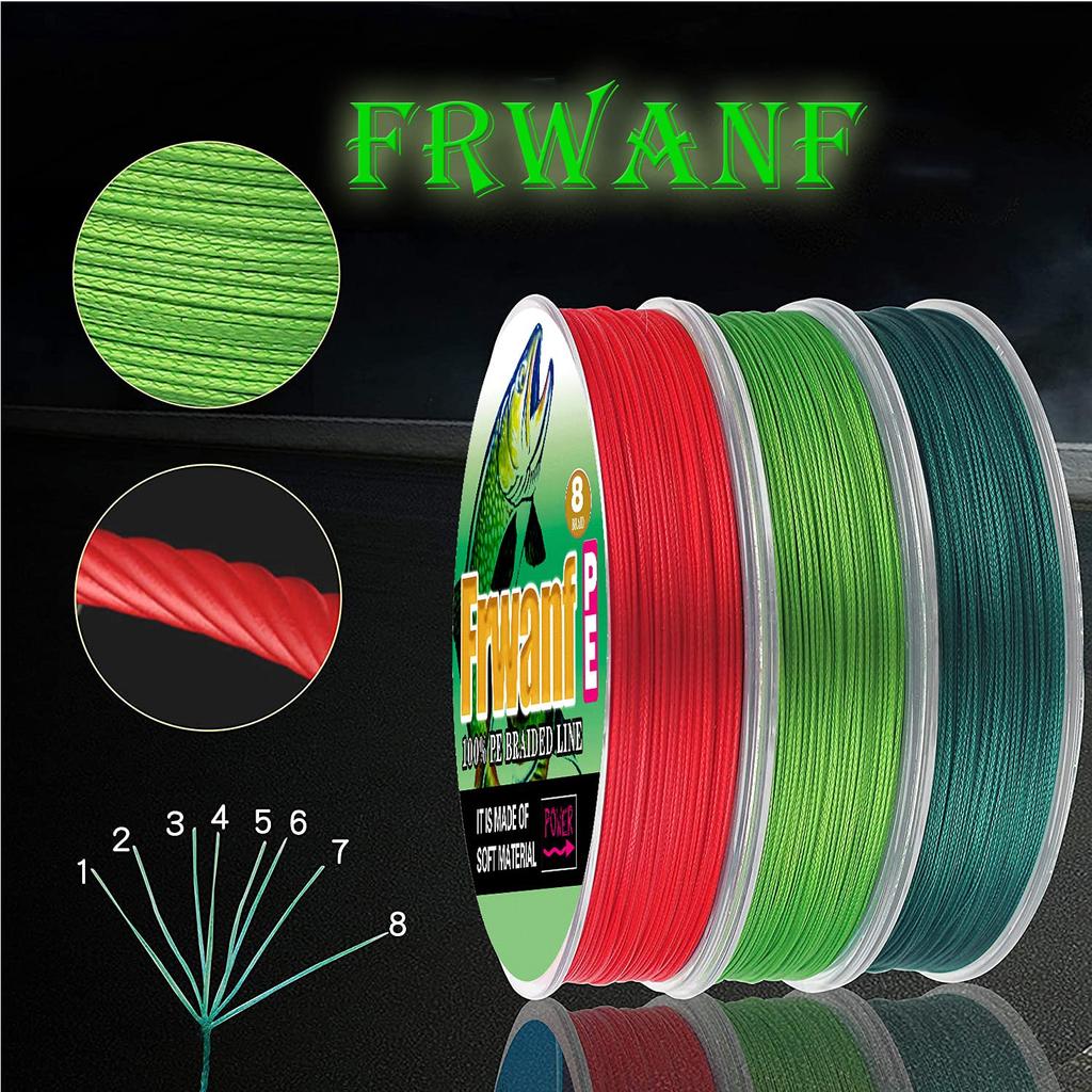 Frwanf PE Fishing Line High Abrasion Low Elongation (100m, 150m, 200m, 300m, 500m, 1000m) (#1, 1.2, 1.5, 2, 2.5, 3, 3.5, 4, 5, 6, 7, 8, 9, 10)