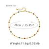 French Style Dripping Oil Colorful Heart Adjustable Gold Plated Clavicle Necklace