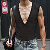 INCERUN Herren Tief V-Ausschnitt Ärmellos Durchsichtig Hohl Netz Tanktops